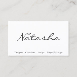 Elegante Schwarz-Weiß-Script-Schriftart-Visitenkar Visitenkarte