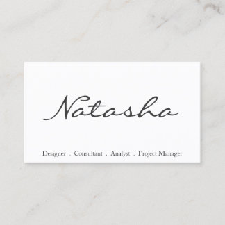 Elegante Schwarz-Weiß-Script-Schriftart-Visitenkar Visitenkarte