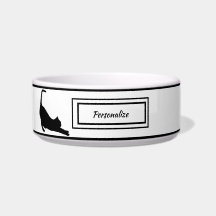 Elegante Schwarz-Weiß-Silhouette Katze