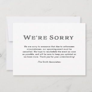 Elegante Schwarz-Weiß-Stornierung Ankündigung