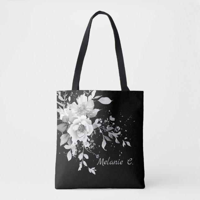 Elegante Schwarz-Weiß-Tasche Tasche (Vorderseite)