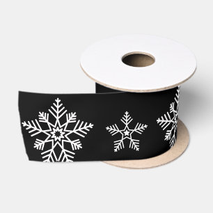 Elegante Schwarz-Weiß-Weihnachtselemente Satinband