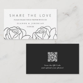 Elegante Schwarz-weiße Blumenhochzeit Die Liebe te Begleitkarte
