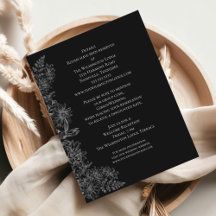 Elegante Schwarz-weiße Blumenzettel