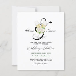 Elegante Schwarz-weiße Champagner Hochzeit Einladu