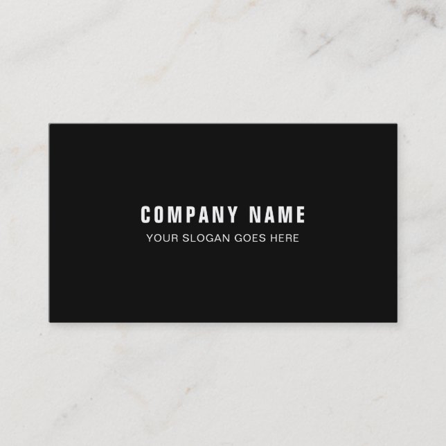 Elegante Schwarz-weiße, einfache Corporate-Vorlage Visitenkarte (Vorderseite)
