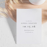 Elegante Schwarz-weiße feierliche Minimalistische  Save The Date<br><div class="desc">Elegante Minimalistische klassische Schwarz-weiße feierliche Hochzeit Sichern Sie das Datum</div>