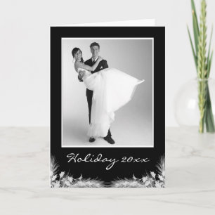 Elegante Schwarz-weiße Fotovorlage Weihnachten