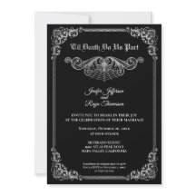 Elegante schwarz-weiße gotische Hochzeitseinladung