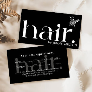 Elegante Schwarz-weiße Haare - Stillistische Ernen Visitenkarte