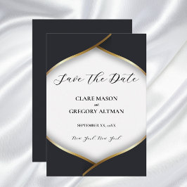 Elegante Schwarz-weiße Hochzeit Save The Date
