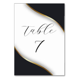 Elegante Schwarz-weiße Hochzeit Tischnummer