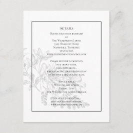 Elegante Schwarz-weiße Hochzeitsstimmung Begleitkarte