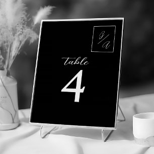 Elegante schwarz-weiße Hochzeitstisch-Nummer Tischnummer