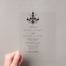 Elegante Schwarz-weiße Kronleuchter Monogram Weddi