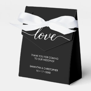 Elegante Schwarz-weiße Liebe Script Custom Wedding Geschenkschachtel