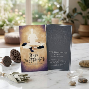 Elegante Schwarz-weiße Lotus- und Yoga-Meditation Visitenkarte