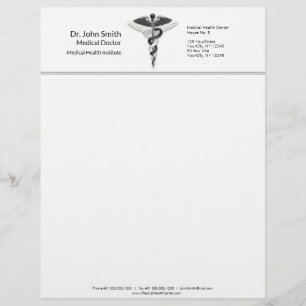 Elegante Schwarz-weiße medizinische Klasse Noble C Briefbogen