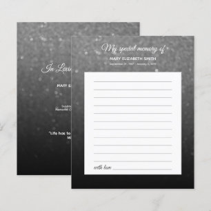 Elegante Schwarz-weiße Ombre Share Memory Funeral