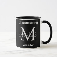 elegante Schwarz-weiße personalisierte Trauzeugen