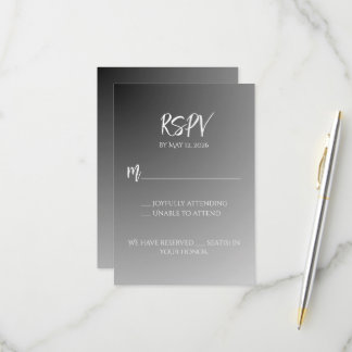 Elegante Schwarz-Weiße-RSPV-Karte RSVP Karte