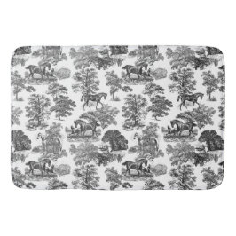 Elegante Schwarz-weiße Rustikale Pferde Badematte