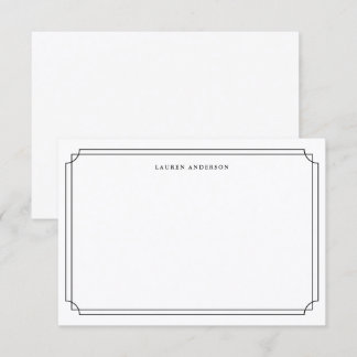 Elegante schwarz-weiße Umrandung Formal Dankeskarte