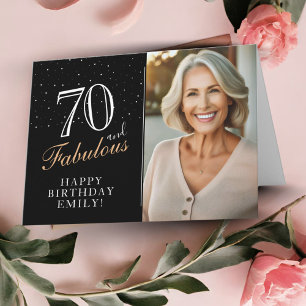Elegante schwarze 70 und fantastische 70. Geburtst Karte