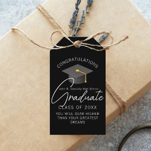 Elegante schwarze Abschlussfeier individuell Geschenkanhänger