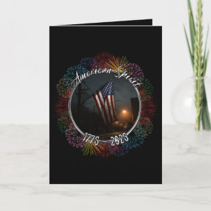 Elegante schwarze amerikanische Flagge Feuerwerk 4 Karte