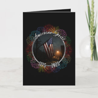 Elegante schwarze amerikanische Flagge Feuerwerk 4 Karte