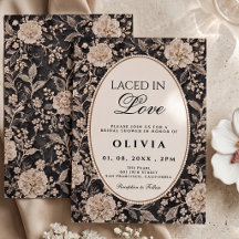 Elegante schwarze Blumenstickerei 'Laced In Love' 