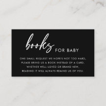 Elegante schwarze Bücher für Baby Shower-Einlage