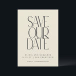 Elegante Schwarze Creme Mitte Jahrhundert Moderne  Save The Date<br><div class="desc">Elegantes Schwarz und Cream Mitte Jahrhundert Moderne Typografie Save the Date</div>
