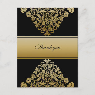 Elegante schwarze Dankeschön-Karten Postkarte