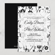 Elegante Schwarze Delikate Blume Hochzeit