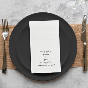 Elegante Schwarze Delikatessen formale Hochzeitsem Serviette