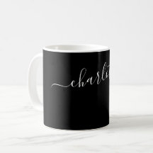 Elegante schwarze Farbe moderne Name personalisier