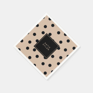 Elegante schwarze Flecken auf Beige Serviette
