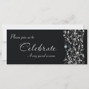 Elegante schwarze funkelnde Event-Party-Einladung Einladung