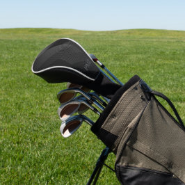 Elegante schwarze geometrische Initialen Golf Headcover