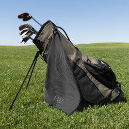 Elegante schwarze geometrische Initialen Golfhandtuch