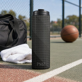 Elegante schwarze geometrische Initialen Sport  Thermosbecher