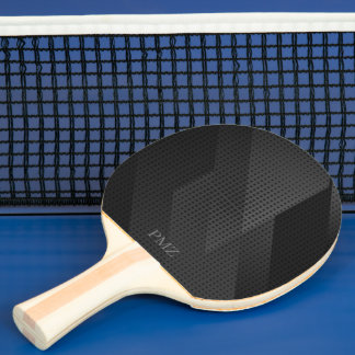 Elegante schwarze geometrische Initialen Tischtennis Schläger