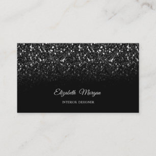 Elegante schwarze Glitter-Pailletten, professionel Visitenkarte