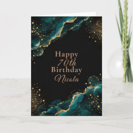 Elegante schwarze Gold-Alkohol-Tinte Karte