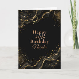 Elegante schwarze Gold-Alkohol-Tinte Karte