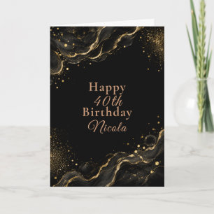 Elegante schwarze Gold-Alkohol-Tinte Karte