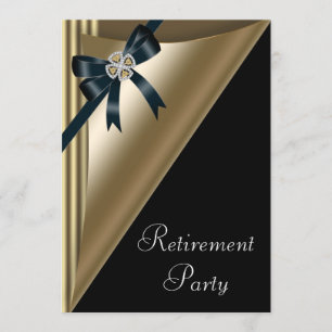 Elegante schwarze Gold-Diamant-Ruhestandsfeier für Einladung