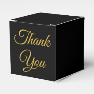 Elegante schwarze Gold-Kalligrafie-Dankeschön-Hoch Geschenkschachtel